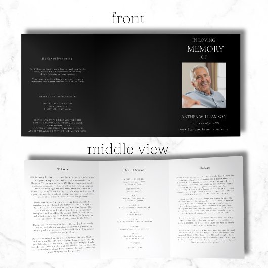 In liebevoller Erinnerungsfolge Dreifach Gefaltete Ankündigung