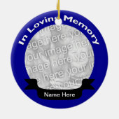 In liebevoller Gedächtnis-Foto-Verzierung - Blau Keramikornament (Hinten)