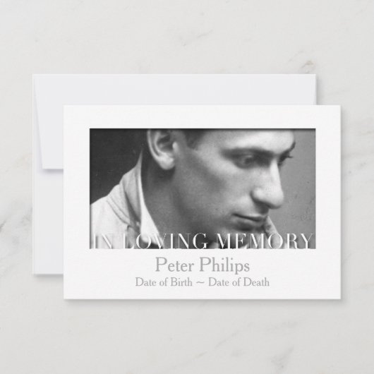 In liebevoller Gedächtnis-Schablonen-Feier des Einladung (Vorderseite)