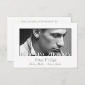 In liebevoller Gedächtnis-Schablonen-Feier des Einladung (Vorne/Hinten)