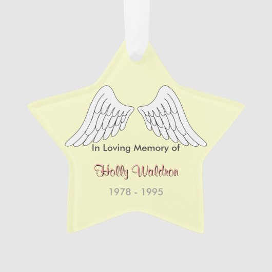 In liebevoller Gedächtnis Stern-Verzierung Ornament (Vorderseite)