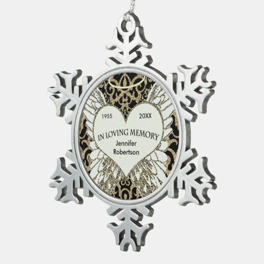 In liebevoller Gedächtnis-Verzierung Schneeflocken Zinn-Ornament (Rechts)