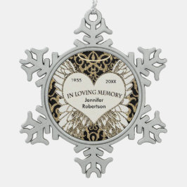 In liebevoller Gedächtnis-Verzierung Schneeflocken Zinn-Ornament