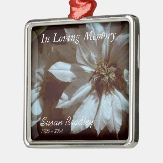 In liebevolles Gedächtnis-personalisierter Silbernes Ornament (Links)