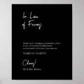 In Lieu favors Öko Friendly Custom Wedding Sign Poster (Vorne)
