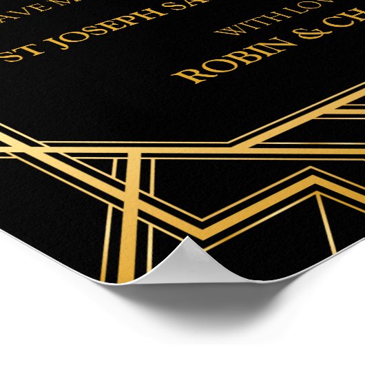 In Lieu of Favor Wedding Sign | Gatsby Art Deco Poster (Ecke)