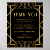 In Lieu of Favor Wedding Sign | Gatsby Art Deco Poster (Vorne)