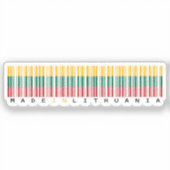 In Litauen hergestellt Barcode-Flagge Aufkleber (Vorderseite)