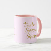 In LoA-Kalligrafie gestimmte rosa Tasse (VorderseiteRechts)
