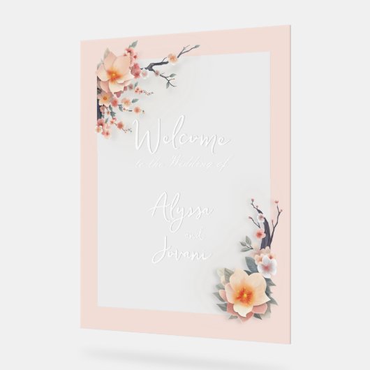 In Love Blossoming Under the Cherry Trees Acrylschild (Winkel)