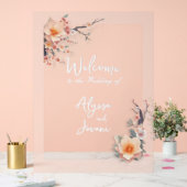 In Love Blossoming Under the Cherry Trees Acrylschild (Hochzeit)