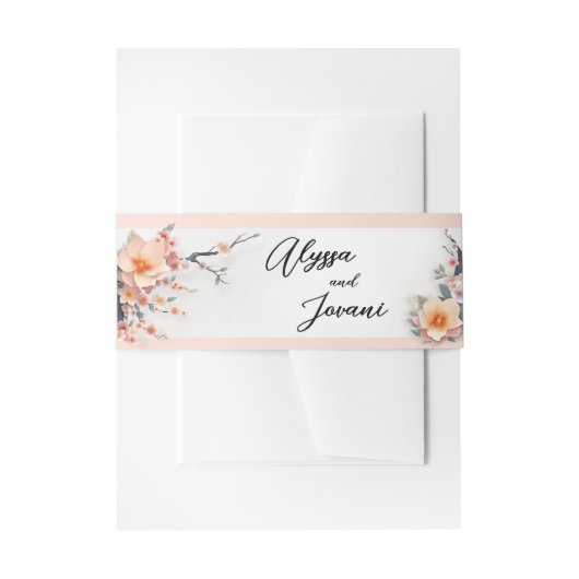 In Love Blossoming Under the Cherry Trees Einladungsbanderole (Vorderseite Beispiel)