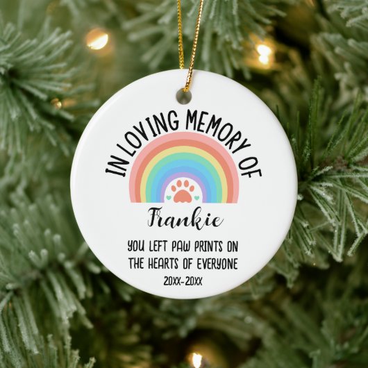 In Love Erinnerung an Hunde oder Katze Rainbow Bri Keramik Ornament (Baum)