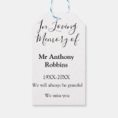 In Love Erinnerung an Namensbeerdigung Erinnerung Geschenkanhänger (Rückseite)