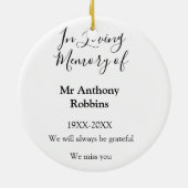 In Love Erinnerung an Namensbeerdigung Erinnerung Keramik Ornament (Hinten)