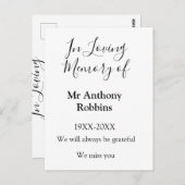 In Love Erinnerung an Namensbeerdigung Erinnerung Postkarte (Vorne/Hinten)