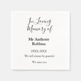 In Love Erinnerung an Namensbeerdigung Erinnerung  Serviette