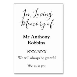 In Love Erinnerung an Namensbeerdigung Erinnerung  Tischnummer