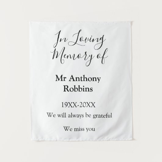 In Love Erinnerung an Namensbeerdigung Erinnerung Wandteppich (Vorderseite)