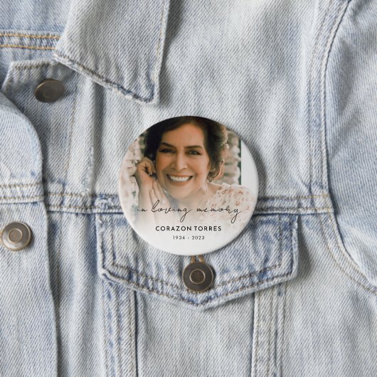 In Love Gedächtnis Feier des Lebens Foto Beerdigun Button (Beispiel)