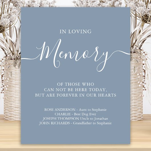 In Love Gedächtnis Hochzeit Gedächtnis Dusty Blue Poster