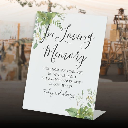 In Love Gedächtnisgrün Blumenzehen Sockelschild