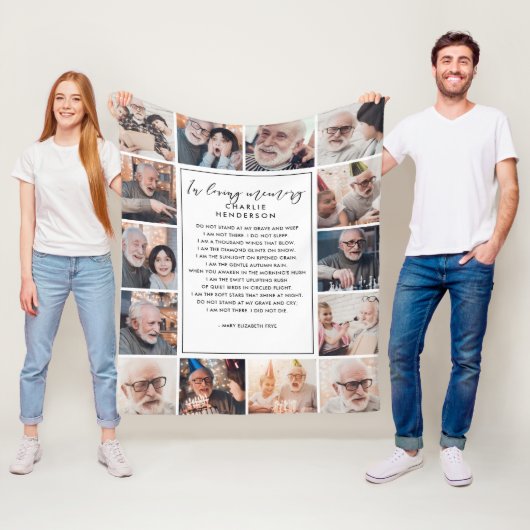 In Love Memory 14-Foto-Name und individuelles Ange Fleecedecke (Beispiel)