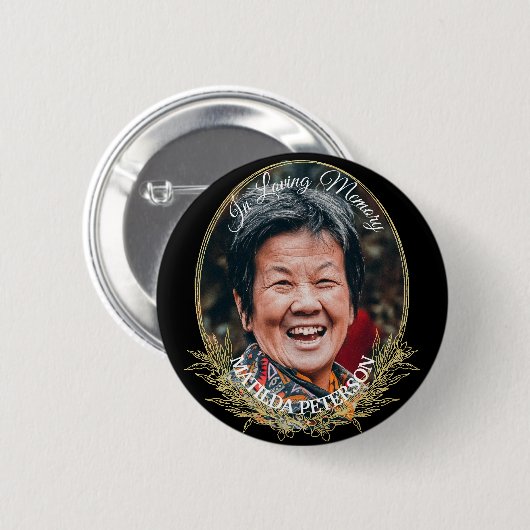 In Love Memory 1 Foto Beerdigung Button (Vorne & Hinten)