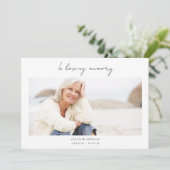 In Love Memory 2 Foto Beileid Dankeskarte (Stehend Vorderseite)