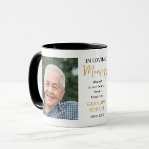 In Love Memory 2 Foto Black and Gold Memorial Tasse