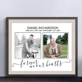 In Love Memory 2 Foto EleganT Script Beerdigung Poster