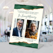 In Love Memory 2 Foto Green Agate Elfenbeinhochzei Sockelschild