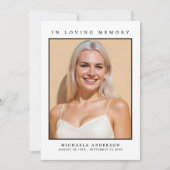 In Love Memory 2-Foto Simple Modern Memorial Dankeskarte (Vorderseite)