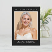 In Love Memory 2-Foto Simple Modern Memorial Dankeskarte (Stehend Vorderseite)