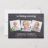In Love Memory 3 Foto Collage Beileid Beerdigung Dankeskarte (Vorderseite)