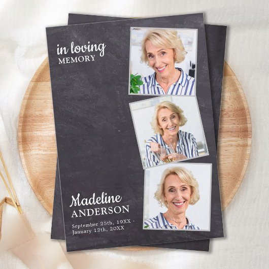 In Love Memory 3 Foto Memorial Beerdigung Beileid Dankeskarte