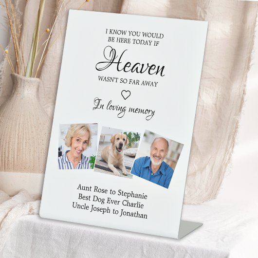 In Love Memory 3 Foto Memorial Wedding Pedestal Sockelschild