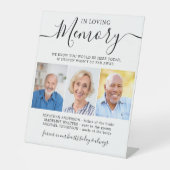 In Love Memory 3 Foto Moderne Gedächtnishochzeit Sockelschild (Vorderseite)