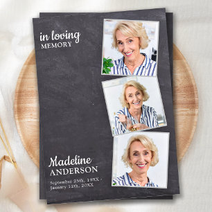 In Love Memory 3 Foto Moderne Gedenkfeier Dankeskarte