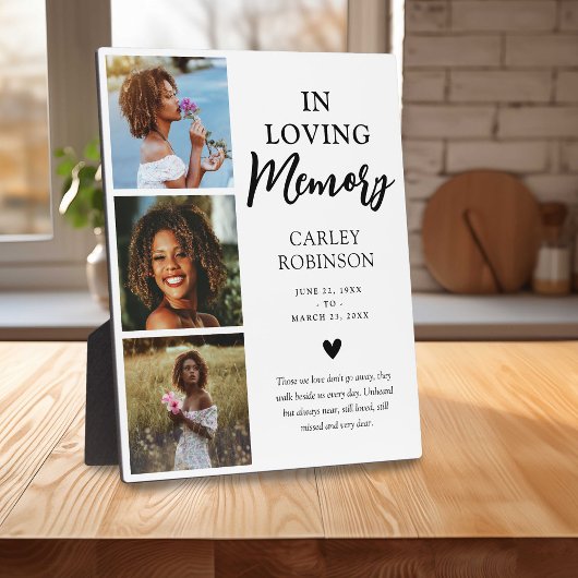 In Love Memory 3 Foto Tribute Memorial Fotoplatte