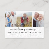 In Love Memory 3 Fotos Beerdigungskarte Visitenkarte (Vorderseite)