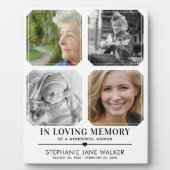 In Love Memory | 4 Foto Collage Beileid Fotoplatte (Vorderseite)
