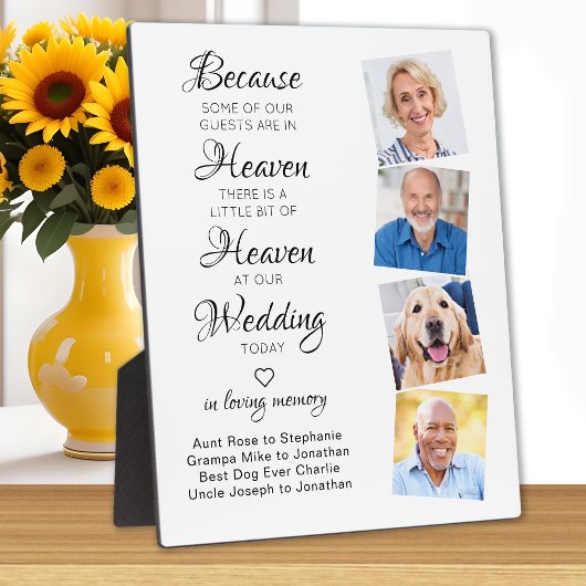 In Love Memory 4 Foto Heaven Wedding Memorial Fotoplatte