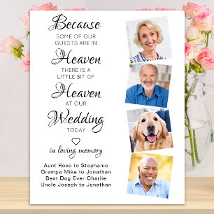 In Love Memory 4 Foto Heaven Wedding Memorial Poster