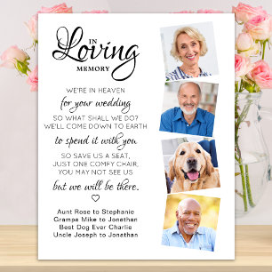 In Love Memory 4 Foto Heaven Wedding Memorial Poster