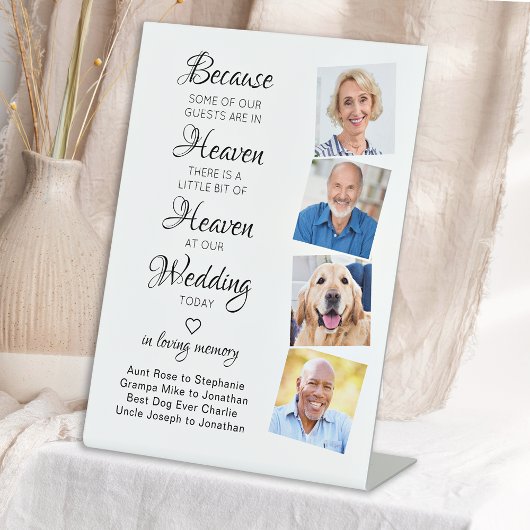 In Love Memory 4 Foto Heaven Wedding Memorial Sockelschild