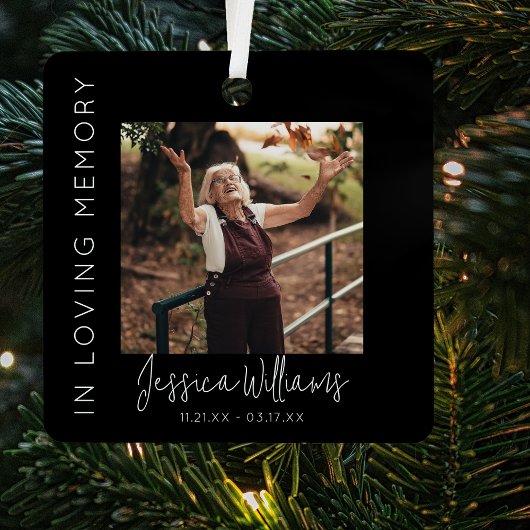 In Love Memory | 5 FotoCollage | Memorial Ornament Aus Metall