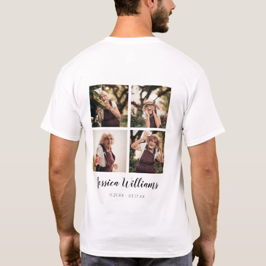 In Love Memory | 5 FotoCollage | Memorial T-Shirt (Rückseite)