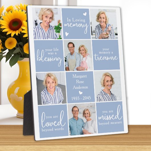 In Love Memory 6 Foto Collage Custom Memorial Fotoplatte