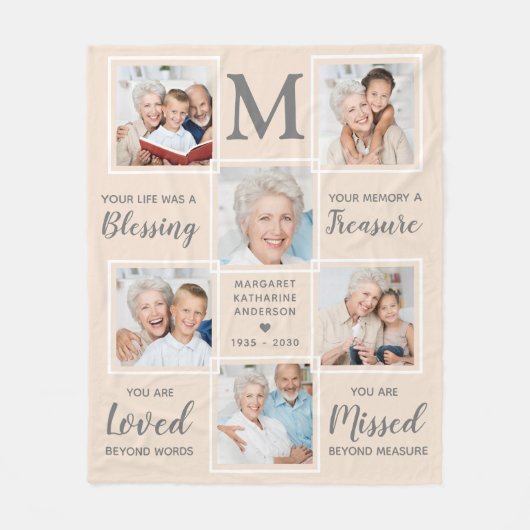 In Love Memory 6 Foto Collage Fleecedecke (Vorderseite)